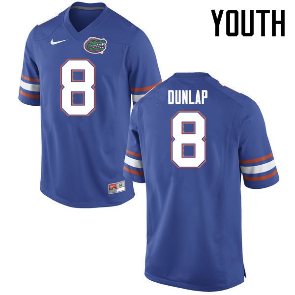 Florida Gators Youth #8 Carlos Dunlap College Football Jersey Blue
